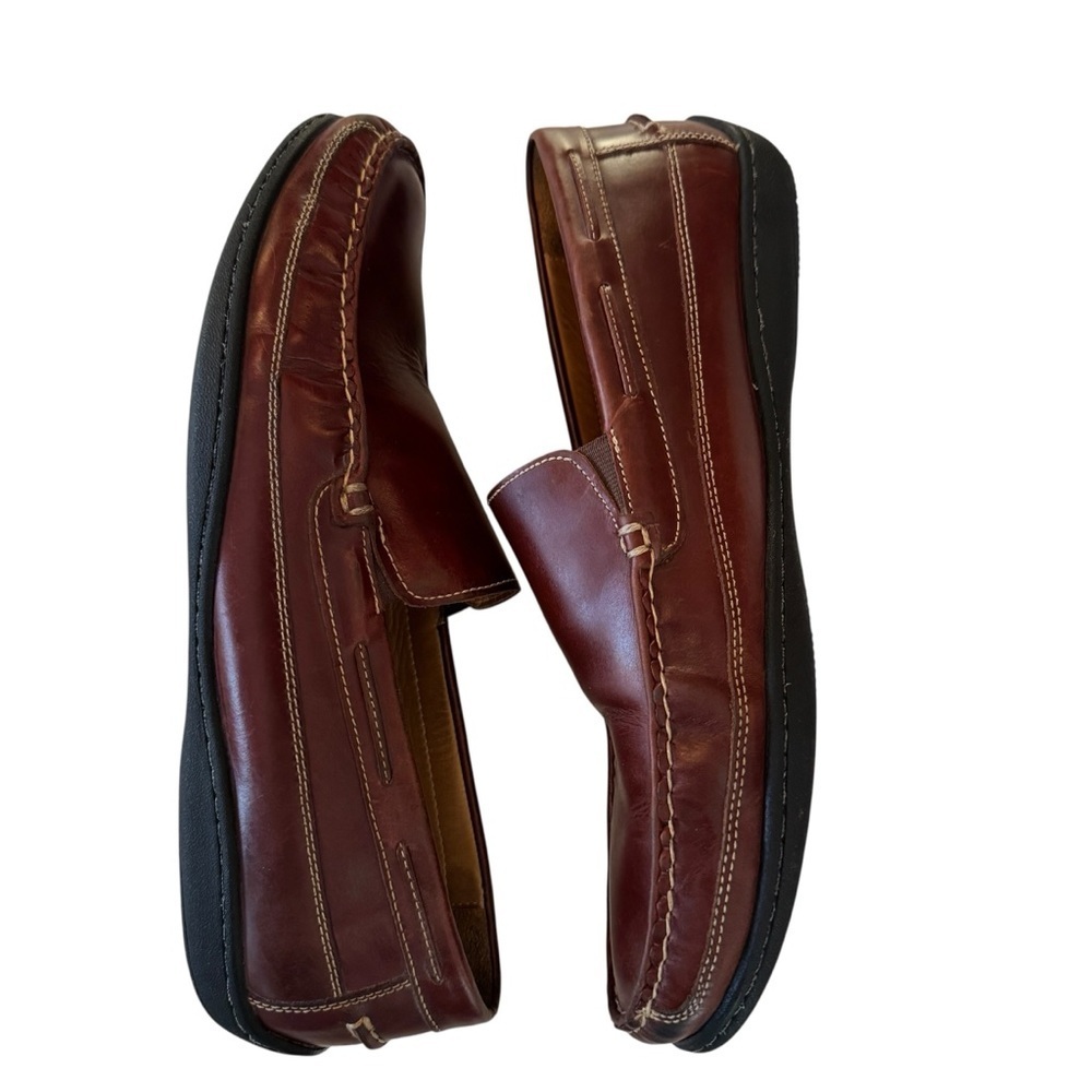 Johnston & Murphy Men Brown Leather Loafers Sheepskin Lined Size 13M - Picture 3 of 9
